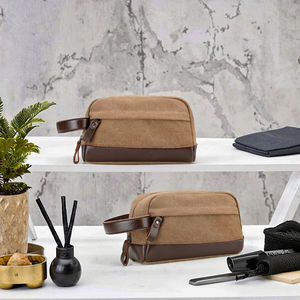 Heopono Men's Durable Portable Canvas for Bag Fashionable <b>Hanging</b> Organizer Outdoor Travel <b>Bathroom</b> Essentials Zipper - Product Image 2