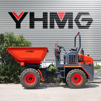 Livraison gratuite 3 tonnes chargeur frontal mini benne camion roues 4X4 hydraulique avec moteur diesel tracteur à benne basculante articulé