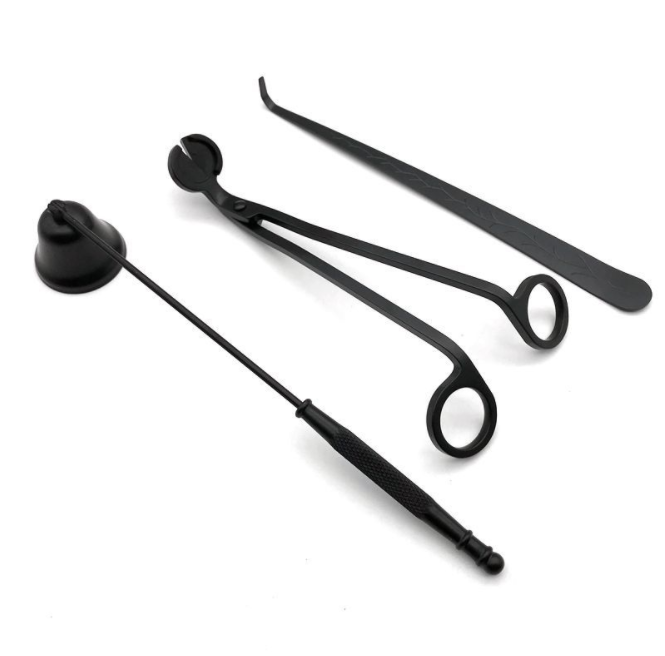 Оптовая продажа, комплект из 3 предметов из нержавеющей стали фитиль триммер Snuffer фитиль крючок Набор инструментов с свеча пластин держатели инструментов