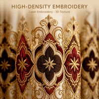 ARODDY Rideaux occultants brodés en polyester 100% avec œillets découpés au laser, 1 mètre MOQ, taille personnalisée, vente en gros pour la maison et l'hôtel