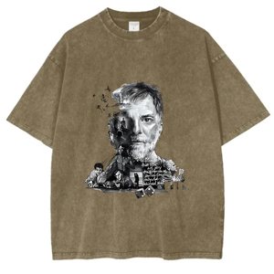Réalisateur <span class=keywords><strong>Paul</strong></span> Thomas Anderson T-Shirts Summer 100% Cotton Drop Shoulder Crewneck Heavyweight Acid Wash - Product Image 1