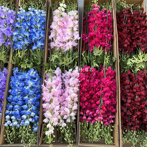 Fleurs de Delphinium Ajacis en soie à longue tige de haute qualité M135, grandes fleurs violettes pour <span class=keywords><strong>la</strong></span> décoration de table de mariage ou de <span class=keywords><strong>la</strong></span> maison - Product Image 1