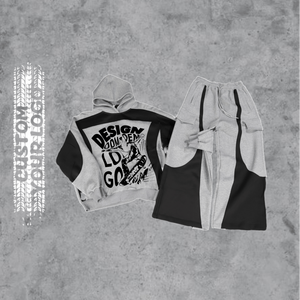 Survêtement décontracté personnalisé, sweat-shirt à capuche délavé à l'acide et pantalon de survêtement à jambe droite, survêtements surdimensionnés - Product Image 1