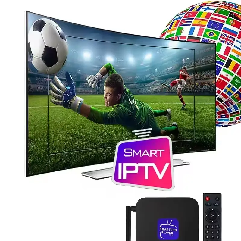 Megaott IP TV Box Caixa de TV com painel de revendedor mundial de alta qualidade Lista de teste gratuito 24h para Smart Tv M3U Android Box Xstream Smartters pro