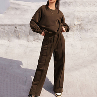 L800874 Ensemble de jogging personnalisé pour femmes, tenues deux pièces, vêtements pour femmes, ensemble de jogging de sport, survêtement brut, vêtements d'entraînement pour le fitness
