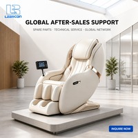 Fauteuil de massage compact LEERCON, gain de place, avec deux repose-pieds et sections de repose-mollets pour des séances de relaxation corporelle complètes