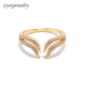 Simple design copper jewelry wholesale supplier zircon rings