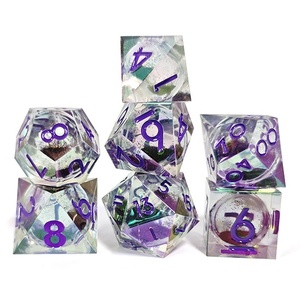 Juego de dados afilados arenas movedizas electrochapadas poliédricas de colores DND al por mayor para mazmorras y dragones TRPG para jugar - Product Image 1