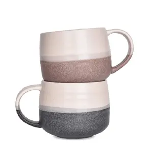 Wholesale Ceramic Latte Coffee Mug Cappuccino 18 Oz Cereal Cup Breakfast Cup With Handle Manufacturing Supplier