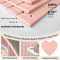 Tablero de Fieltro Acústico Decorativo con Forma de Corazón, 29"x29", para Fotos, Notas y Anuncios, Adhesivo, para Oficina y Hogar