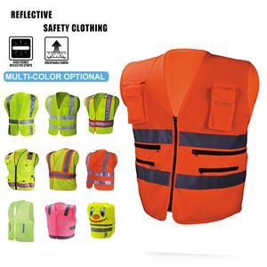 Personalizable Reflectante ANSI Clase 2 Seguridad Chaleco Undershirt Ropa de Trabajo Chaqueta 100% Poliéster Malla LED Flash Logotipo Personalizado (Unisex) - Product Image 3
