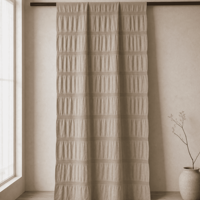 Tissu Seersucker 100% Polyester pour Textile de Maison avec Motif Crêpe, Résistant au Rétrécissement et Antistatique, Toucher Agréable et Aspect Froissé