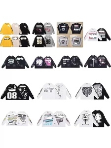 Vendita Diretta dalla Fabbrica, T-shirt Invernale a Maniche Lunghe in Puro Cotone con Stampa NFC Hell and Star, Stile Casual Oversize per Uomo e Donna - Product Image 6