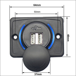 DC 12V montage sur panneau à Surface plate double prise 3.1A siège de voiture chargeur de Bus USB 12 24V pour bateau 2 Ports de charge - Product Image 4