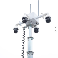 Anpassbare 8m Solarpanele Mobiler Solar-Überwachungsturm Solar-CCTV-Anhänger PTZ-Bullet-Kameras Parkplatz-Sicherheit 10800WH