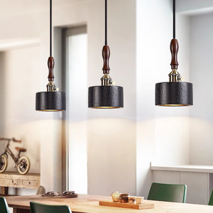 <span class=keywords><strong>Suspension</strong></span> LED rétro style Wabi-Sabi japonais en <span class=keywords><strong>bois</strong></span> jaune et pierre Huangdong pour chambre et salle à manger - Product Image 2