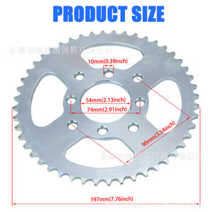 Kit de pignon de karting, 60 dents, alésage de 25,4 mm, pignon à chaîne à rouleaux en acier pour réparation de chaîne 420 - Product Image 2