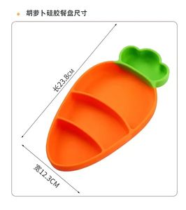 Mignon enfants Silicone Dîner <span class=keywords><strong>Pate</strong></span> Carotte Bol 304 En Acier Inoxydable Fourchette Cuillère Vaisselle Ensemble Bébé Alimentaire Supplémentaire Repas Assiette - Product Image 4
