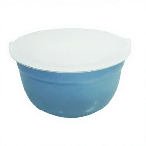 Precio al por mayor Juego de 3 piezas de diseño premium Tazón de acero inoxidable con tapa de plástico Almacenamiento de metal sostenible para Aldi - Product Image 1