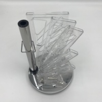 Ensemble de couteaux de chef multifonctionnels professionnels en acier inoxydable à manche creux, 8 pièces, avec bloc en acrylique