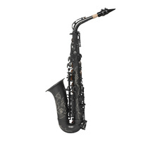 Factory OEM Matte Black Nickel Plated Eb Alto Saxophone Brass Wind Instrument Bakelite Head Model HYM-781 for Student