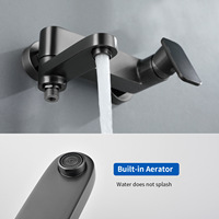 Robinet de douche pliable à poignée unique en laiton poli, nouveau modèle, avec noyau de valve en céramique et pomme de douche douce/à jet pour salle de bain