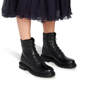 <span class=keywords><strong>Bottines</strong></span> de Combat à lacets pour femmes, <span class=keywords><strong>bottines</strong></span> <span class=keywords><strong>noires</strong></span>, chaussures plates et confortables - Product Image 4
