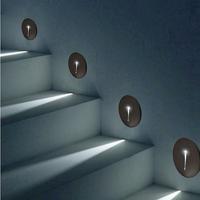Lampe LED d'escalier encastrée 3W pour escalier Loft Couloir Coin Applique LED 85-265V Lampe d'intérieur Éclairage d'escalier Chambre à coucher Métal 80