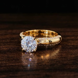 แหวนเพชรทรงโซลิแทร์แบบซับเทิลแคเธอราดัล ได้รับการรับรอง - ทอง 9k, 14k, 18k - Product Image 1