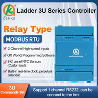 Controlador de programación Oshangming Plc, 4 entradas, 4 salidas de relé, Control industrial PLC con RS232 Modbus Rtu para máquina de embalaje LED