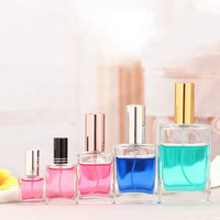 Vente en gros de 10ml 20ml 30ml 50ml 100ml atomiseur de parfum plat à vis carrée bouteille de parfum en verre vide rechargeable