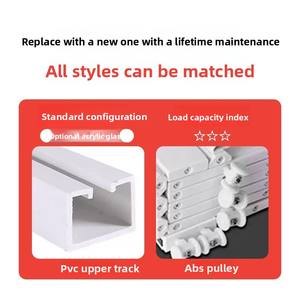 דלת הזזה pvc מודרנית לסלון אמבטיה מטבח גז פשוט מחיצה מרפסת מתקפלת מים משטח סיים - Product Image 4