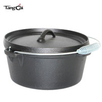 Ensemble d'ustensiles de cuisine en fonte de haute qualité Source Casting Foundry, livré en coffret en bois, pour la cuisson en extérieur, à la maison, au barbecue et en camping