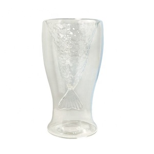 ถ้วยแก้วทรงหางปลาผนังสองชั้นทนความร้อนสุดสร้างสรรค์แก้วไวน์แดงทำจากไอศกรีมใส่น้ำผลไม้ - Product Image 5