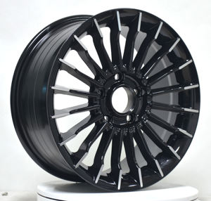 Llantas para coches de tamaño 14, 15, 16 y 17 pulgadas, 4 agujeros, PCD aro 15, 5x100, 5x1143, ruedas con radios múltiples, máquina negra - Product Image 4