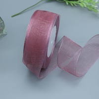 Ruban en Organza et Tulle Transparent Personnalisé en Cuir, Stock d'Usine, Emballage Cadeau pour Noël et Fêtes, Fleurs Fraîches, Mousseline 3.8/4cm