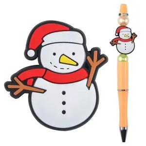 工厂定制雪人圣诞万圣节复活节兔PVC焦点珠笔制作
