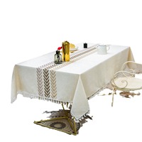 Nappe brodée Offre Spéciale DaiRui nappe en lin imperméable pour la décoration de fête de mariage