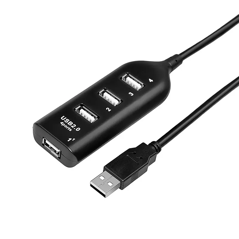 Hoge Snelheid Draagbare Mini 4 Poorten Usb 2.0 Hub Usb-Poort Voor Laptop Pc Computer