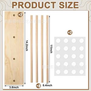Wooden Spool Rack <b>Desktop</b> 3 Layers Solid Wood Ribbon Yarn Holder For Cake Flower Shops - Product Image 5