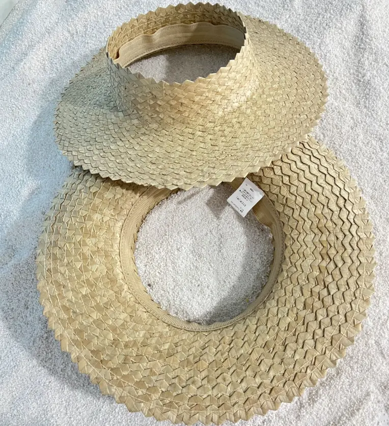 Chapeau de soleil en paille sans couronne Papale Lauhala Chapeaux de paille Hawaii Summer Beach Hat Visières