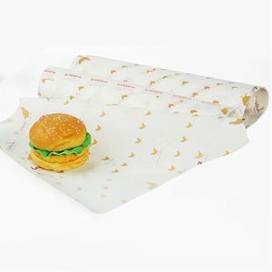 Emballages personnalisés pour la restauration rapide, papier sulfurisé simple face, résistant à la graisse, de qualité alimentaire, pour sandwichs, pains, gâteaux - Product Image 1