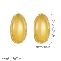 Boucles d'oreilles coeur en acier inoxydable 316L plaqué or 18k Boucles d'oreilles mode pour femmes sans ternissement