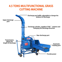 Nouvelle machine à hacher et à broyer le fourrage en acier inoxydable avec moteur électrique pour ensilage et alimentation animale 4,5t/h