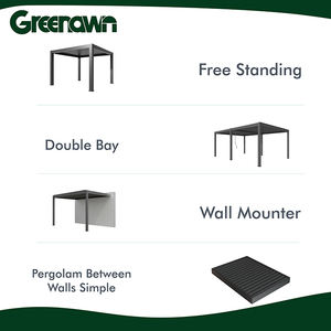 Pérgola Cantilever de Aluminio, Diseño Moderno, Techo de Láminas Impermeable, Gazebo, Pérgola para Exteriores, Sombra para el Borde de la <span class=keywords><strong>Piscina</strong></span> - Product Image 6