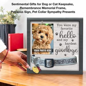 Cadre photo commémoratif pour chien Cadeaux du souvenir pour la perte de la plaque de collier d'animal de compagnie aimé dans la mémoire aimante du chien et <span class=keywords><strong>des</strong></span> chats - Product Image 4