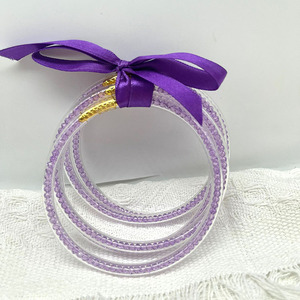 Manik-manik kaca manik-manik beras silikon lima lapis lintas batas gelang manik-manik kecil warna Solid warna campuran/gelang - Product Image 6