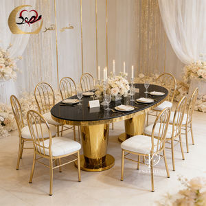 Meubles de salle à manger de style américain, table à manger nordique en acier inoxydable pour restaurant - Product Image 5