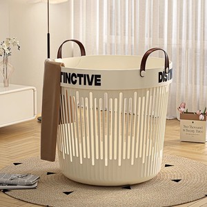 Cesta de Almacenamiento Multifuncional de Plástico con Asas, Organizador Ligero y Duradero para Ropa Sucia del Hogar - Product Image 4