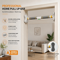 Barre de traction multi-prise pour la maison, sans perçage, pour cadre de porte, avec niveau à bulle, cadre en acier, barre horizontale réglable pour la musculation